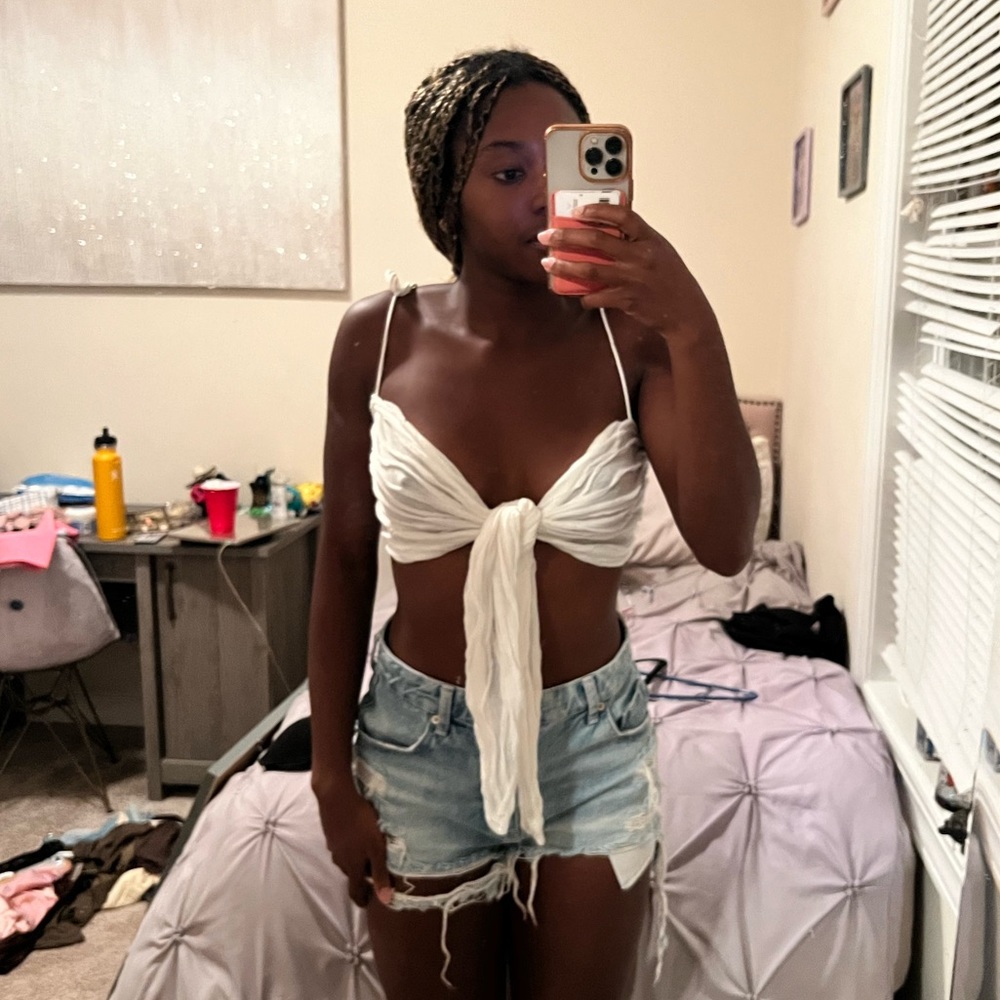 Front tie crop top
